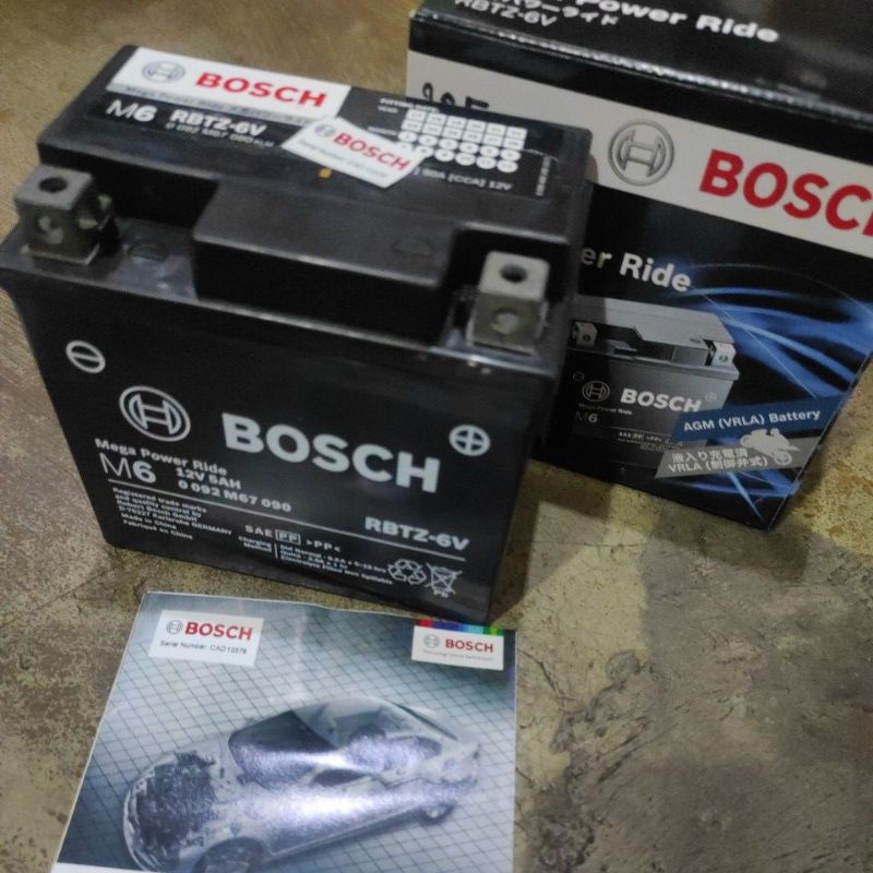 aki kering Bosch RBTZ 6V 12v5ah vario 125 satria fu 150 double stater scoopy ESP stylish