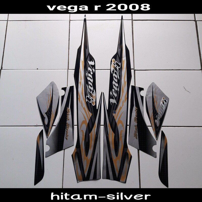 stiker motor vega R 2008 silver