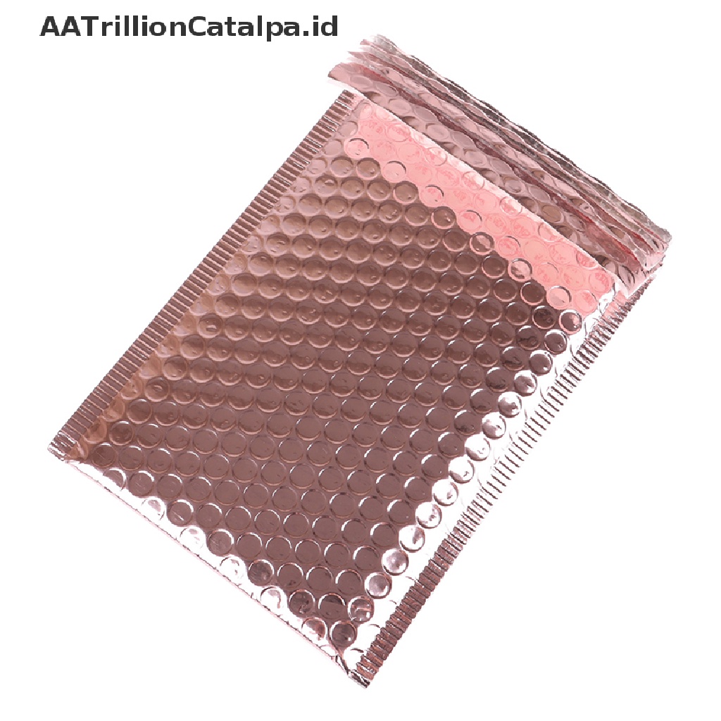 (AATrillionCatalpa) 10pcs Amplop Bubble Ukuran 15x20 + 4cm Warna Rose Gold Untuk Hadiah