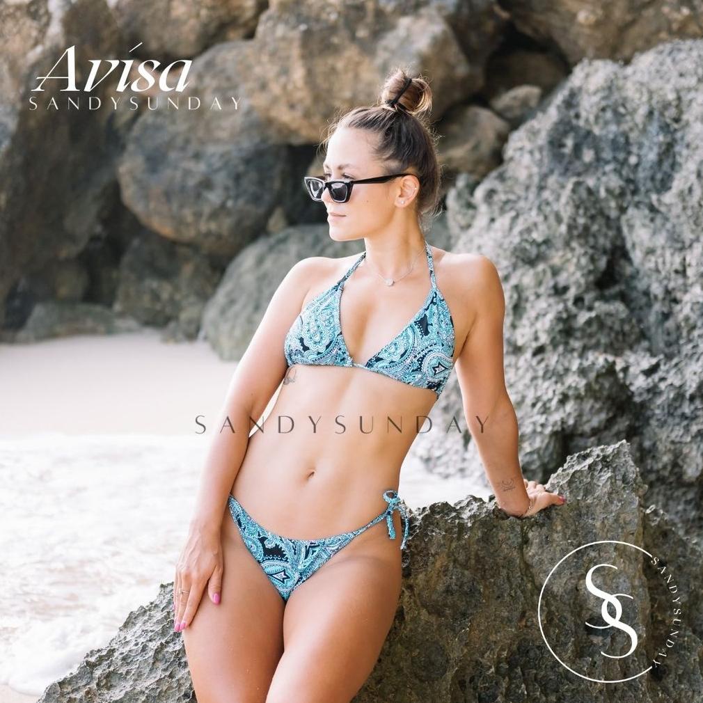 Bikini Set Segitiga Baju Renang Wanita Bikini Pantai Sexy Jumbo Two-Piece (Triangle)  - AVISA Motif