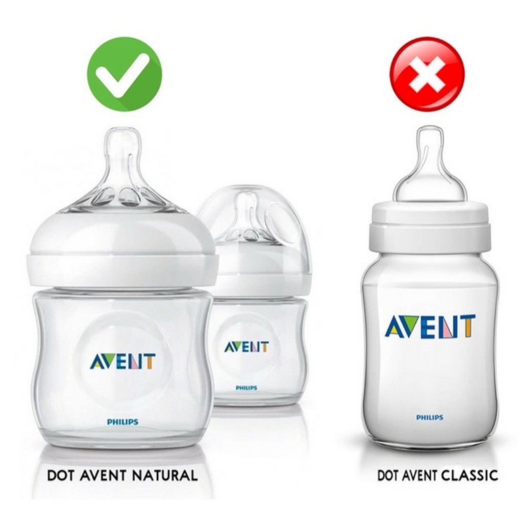 ORIGINAL Nipple Avent Natural / Dot Botol Susu Philips Avent Natural Teat Newborn 0m 0m+ 1m+ 3m+ 6m+ new design Silikon Avent Original