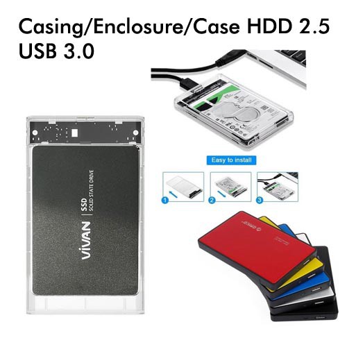 ITSTORE Case External Hardisk 2.5&quot; HDD Sata Hard Drive Enclosure Transparant USB 3.0 vivan orico hdd