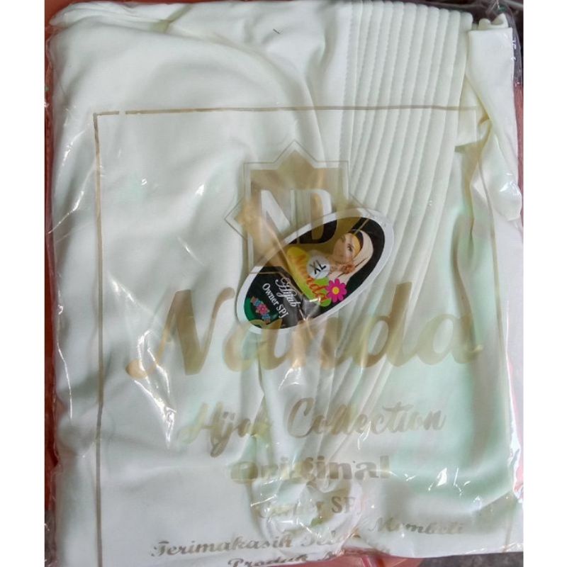 Hijab Jilbab Instan Bergo Syari Jersy Super Jersi korea Import Polos Hamidah-Putih