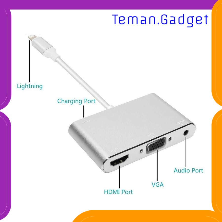 TG-AI073 ADAPTER CONVERTER LIGHTNING TO HDMI VGA WITH AUDIO PORT - 7585C