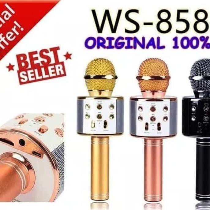 WS858 MICROPHONE BLUETOOTH / WSTER WS-858 MIC KARAOKE WIRELESS KTV MURAAAh