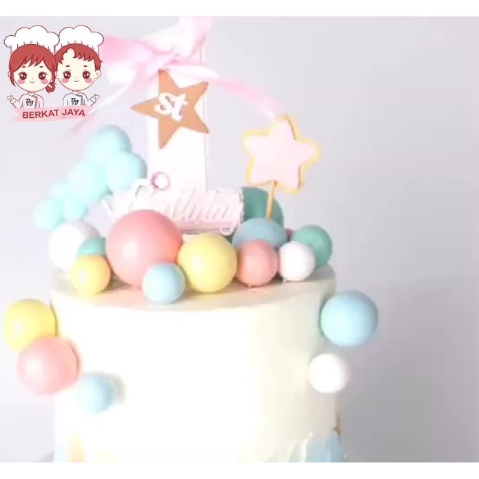 TOPPER CAKE BALON / TOPPER CAKE BOLA / HIASAN KUE / DEKORASI PUDDING