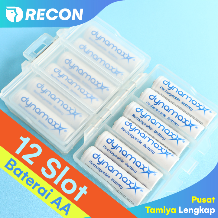 BOX Baterai AA 12 Slot Tamiya / CASE Batre / KOTAK Baterai TRANSPARAN