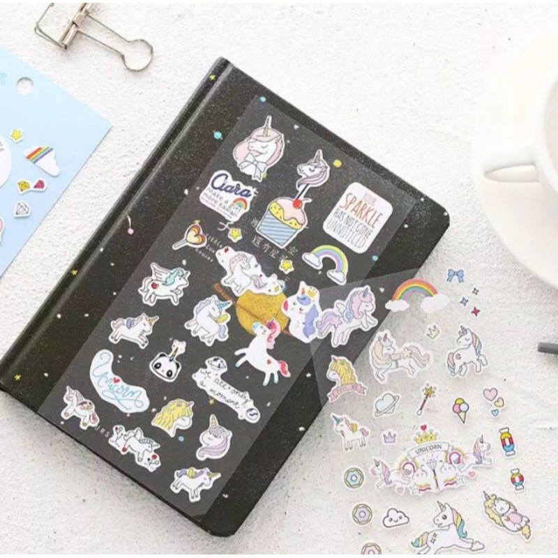 unicorn style sticker lucu journal bujo 036