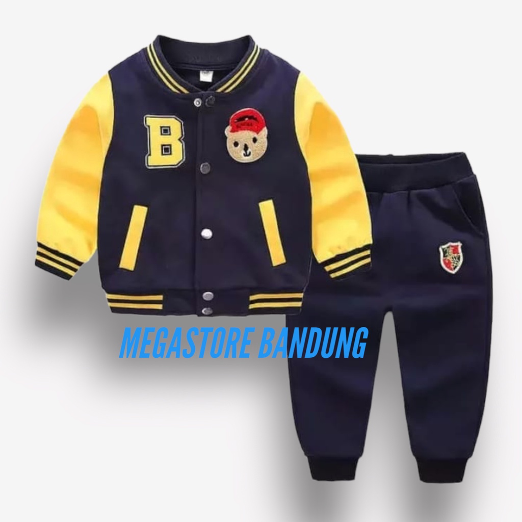 Bomber Set Baseball - Jacket Varsity Baseball Anak Fullprint