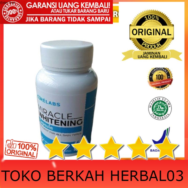 100% ASLI Curelabs Miracle Whitening Capsule Kapsul Pemutih Badan / Kulit / Tubuh Alami