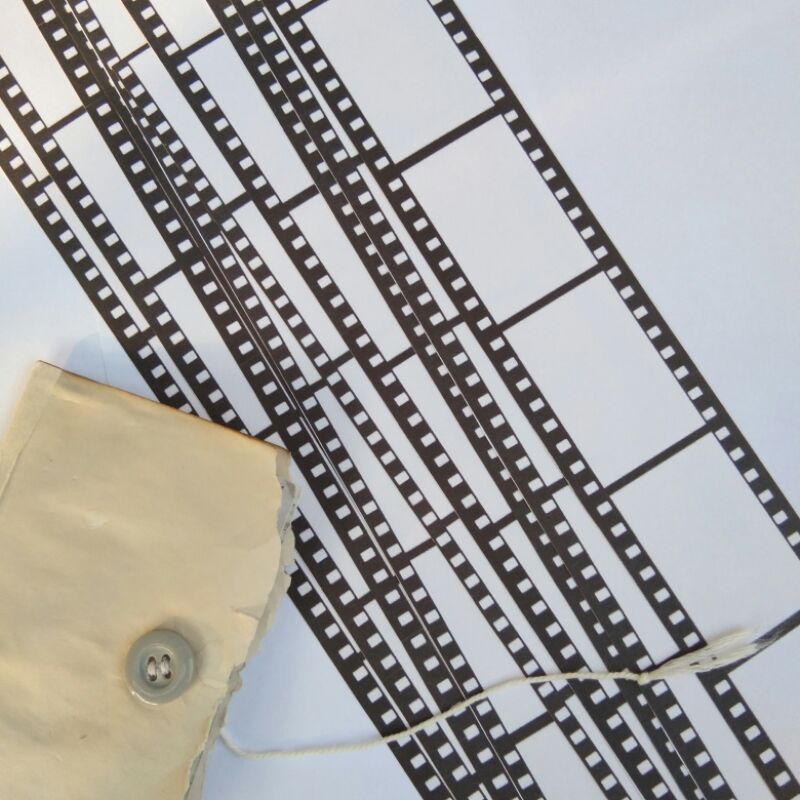 

[Jinjukuki] Strip Film Hitam Sticker Kertas HVS ukuran 30 cm untuk journaling