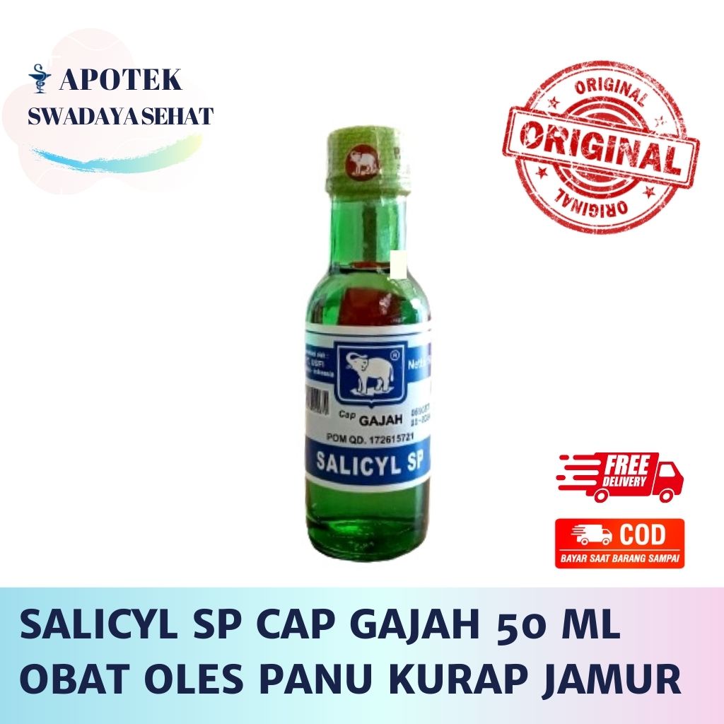 SALICYL SP CAP GAJAH 50 ML Botol Kaca - Obat Gosok Panu Kadas Kurap Jamur Salisil Salicil