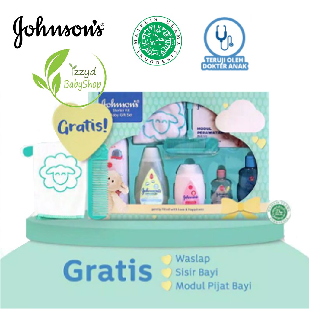 Johnson starter kit hadiah hampers melahirkan gift anak bayi paket hadiah perlengkapan bayi baby gift set johnsons jhonson baby gift box essensial premium Gift