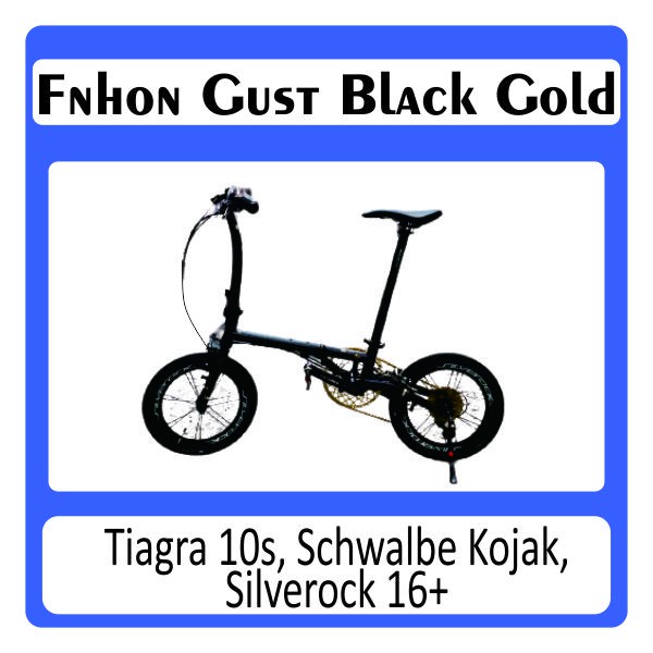 Fnhon Gust Black Gold Tiagra 10s Schwale Silver Rock 16 inch Plus Sepeda Seli Folding Bike 10