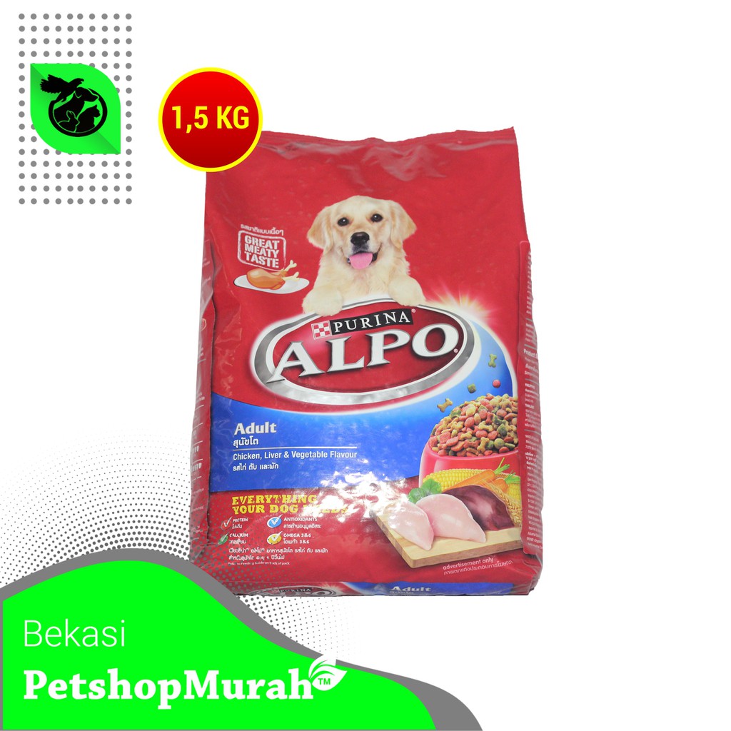 Makanan Anjing Alpo Adult Chicken, Liver &amp; Vegetable 1.3kg Dog Food