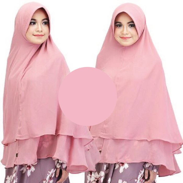 Khimar hijab Jilbab Ceruti Jumbo Instan 2 layer