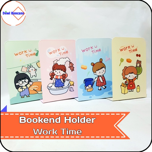 

Pembatas Buku Besi Bookend Holder Book Stand Work Time/Pembatas buku