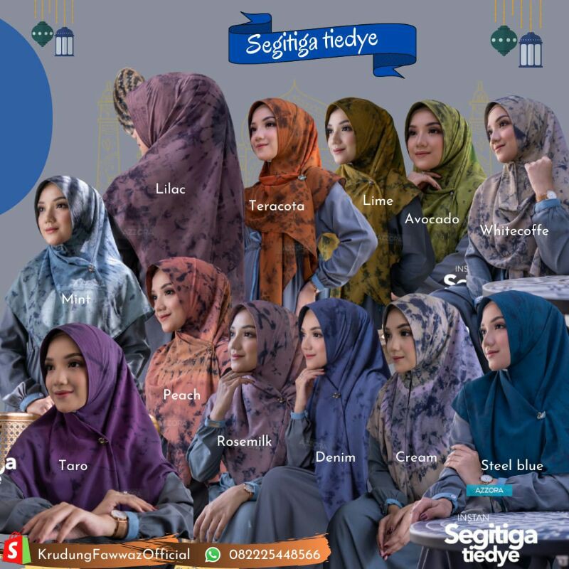 HIJAB SIMPLE MEWAH KHIMAR AZZORA KHIMAR TIEDYE JILBAB INSTAN 2021