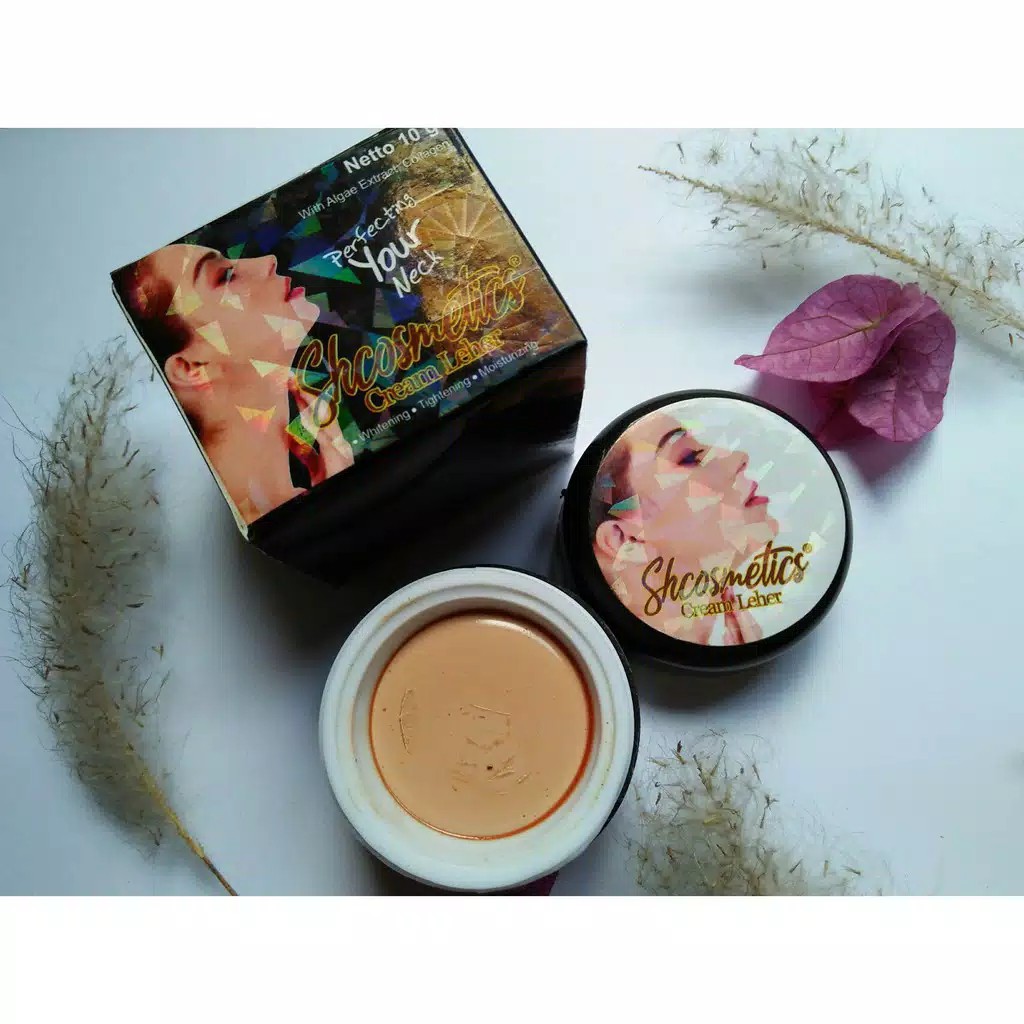 ❤ ORIGINAL ❤ Cream Pemutih Leher Bpom SH COSMETIC Dus Hitam Krim with Algae Extract &amp; collagen