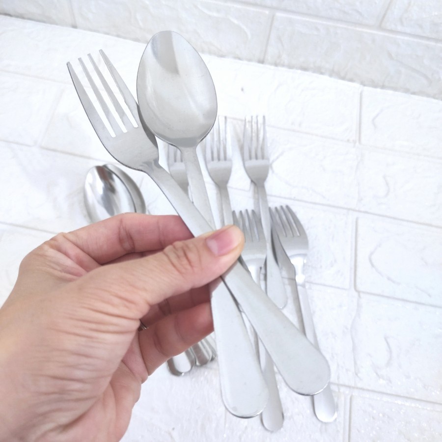 Sendok Garpu Makan Stainless Steel Satuan Set 6 pc