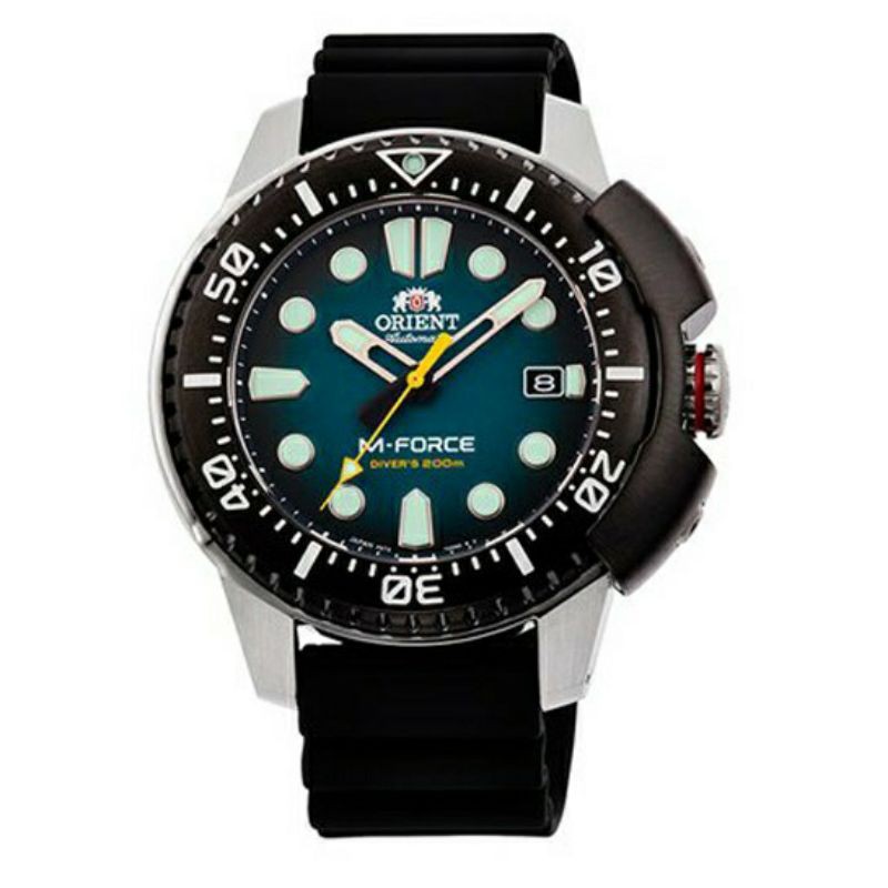 ORIENT M FORCE RA-AC0L04L00B JAM TANGAN PRIA ORIENT AUTOMATIC DIVER 200M GREEN DIAL ORIGINAL