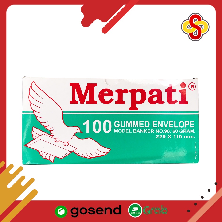 Amplop Putih Merpati 90 Polos 60 gsm (230 x 110 mm) Isi 100 Lembar