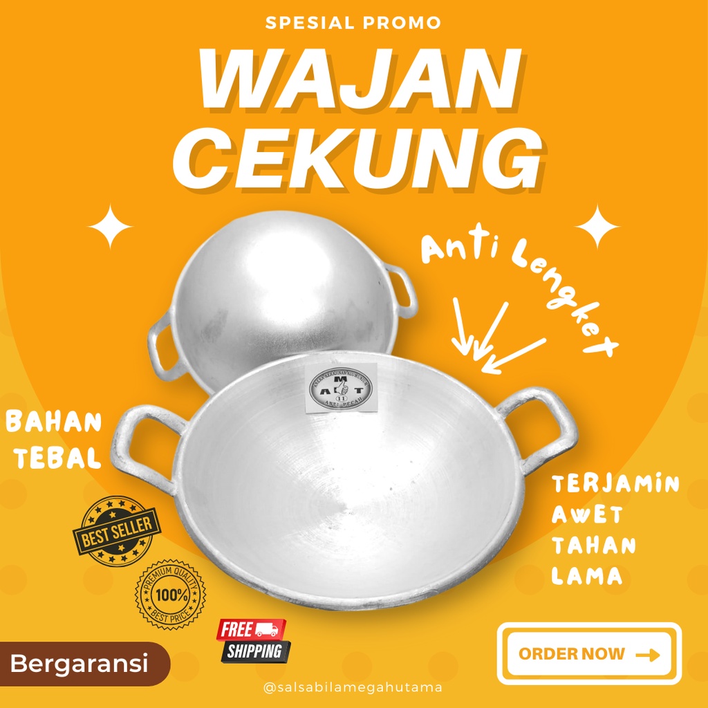 WJNCKG(2)57 - kuali katel wajan kenceng penggorengan wok cekung anti lengket NO 16 18  / wajan murah