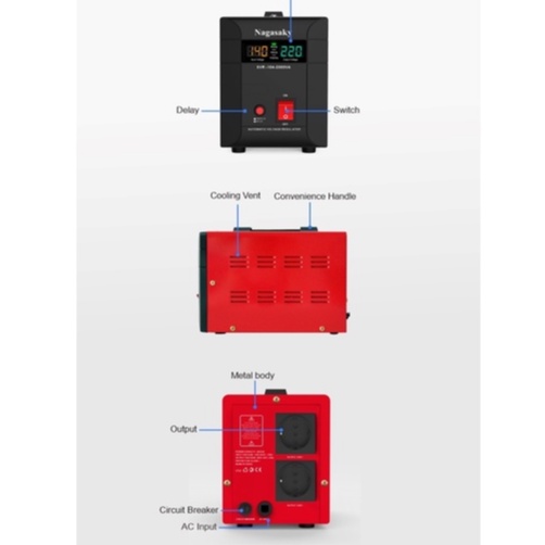 stabilizer digital automatic voltage regulator NAGASAKY SVR-104 SERI 1500va / 2000va