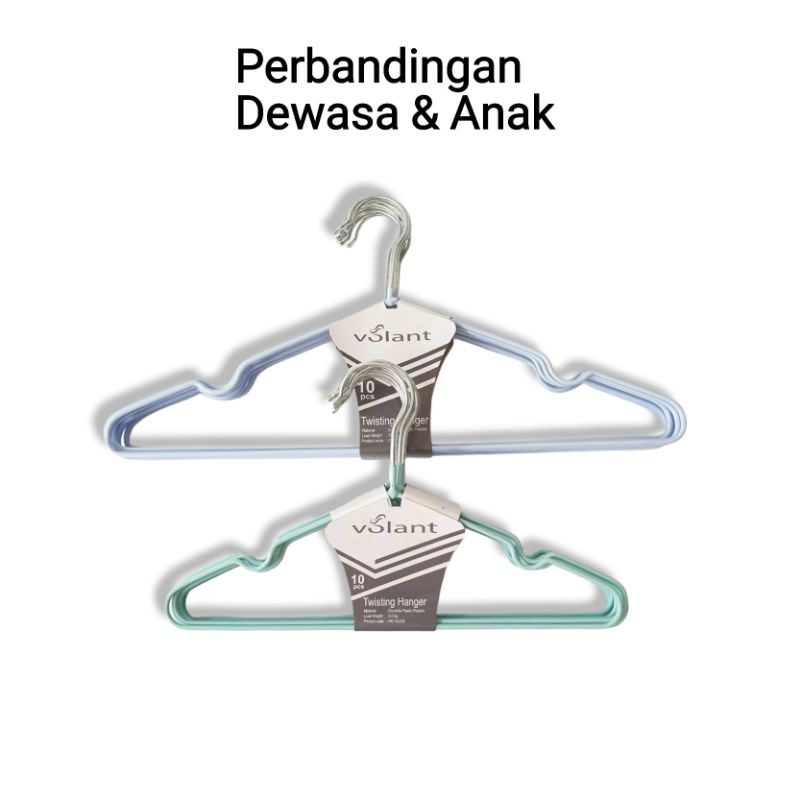 Gantungan Baju Dewasa dan Anak Merek Makapal Subron Nizen Volant Hanger Baju Kawat Stainless HG-MKP03L