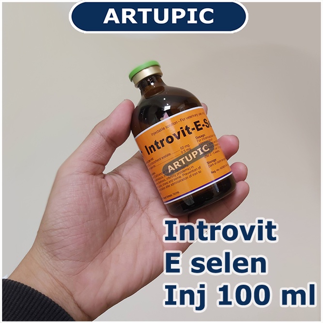 Introvit E Selen Injeksi 100 ml Vitamin E Konsentrasi Tinggi Antioksidan Selenium Kekebalan Ternak Hewan Holland Atasi Stres Sapi Kambing Babi Ayam Kucing Anjing Domba