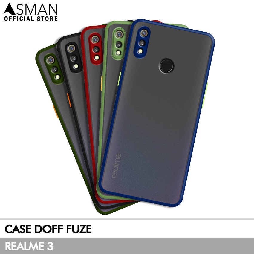 Asman Case Realme 3 Doff Fuze Premium Shield Protector