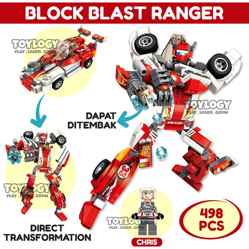 Block Qman Blast Ranger Speed Blazer Robot Mobil Transform Brick 3301