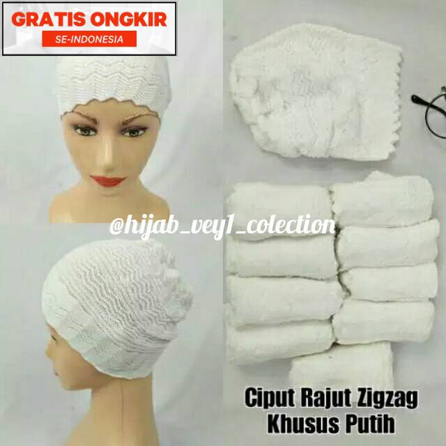 Ciput rajut zigzag Inner hijab Ciput rajut premium Ciput kaos premium Daleman kerudung Dalaman jilba