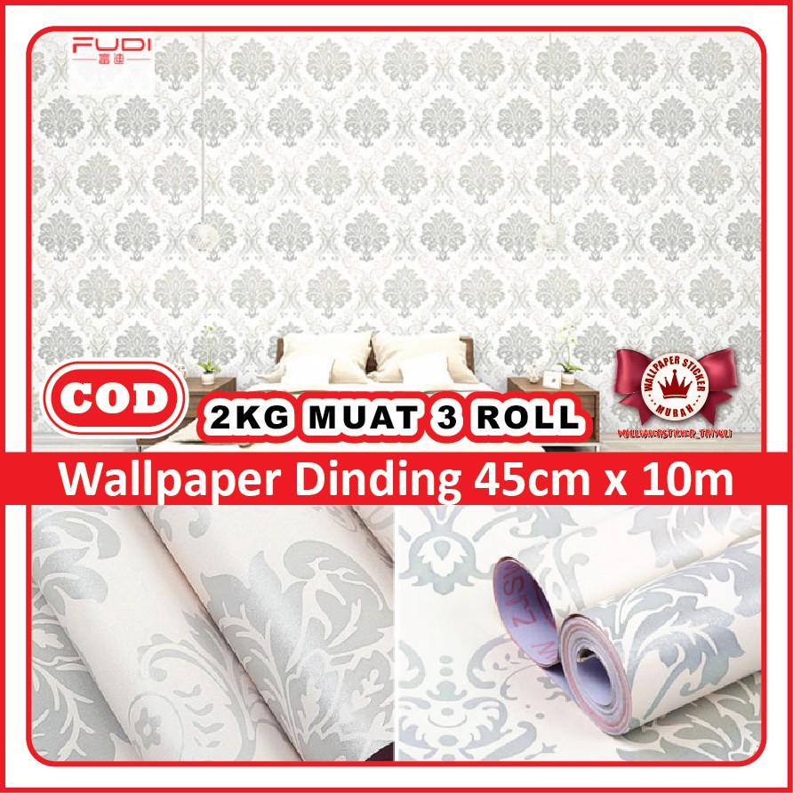  COD 2KG MUAT 3ROLL WALLPAPER  DINDING  MURAH  45CMX10METER 