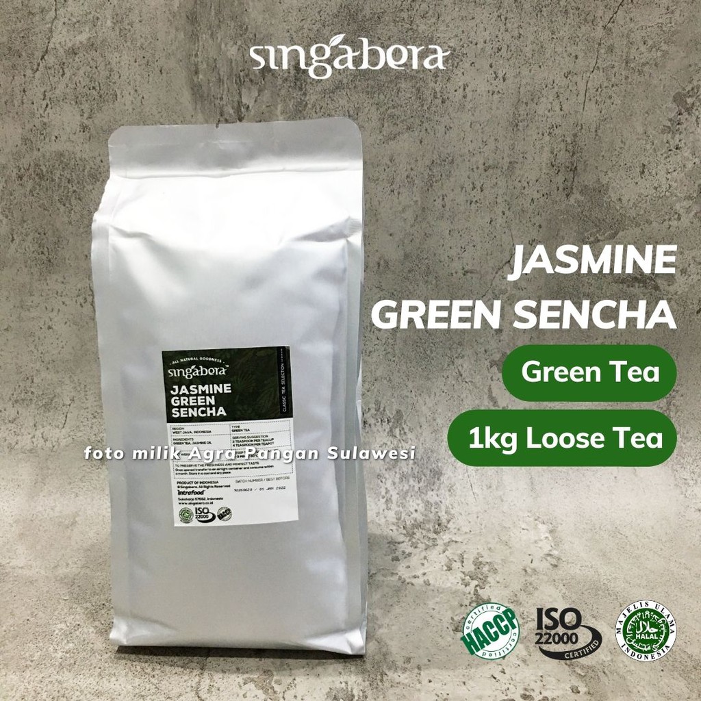 

Teh Hijau Melati Singabera Jasmine Green Sencha Tea Loose Leaf 1kg Premium Artisan Cafe Resto Hotel