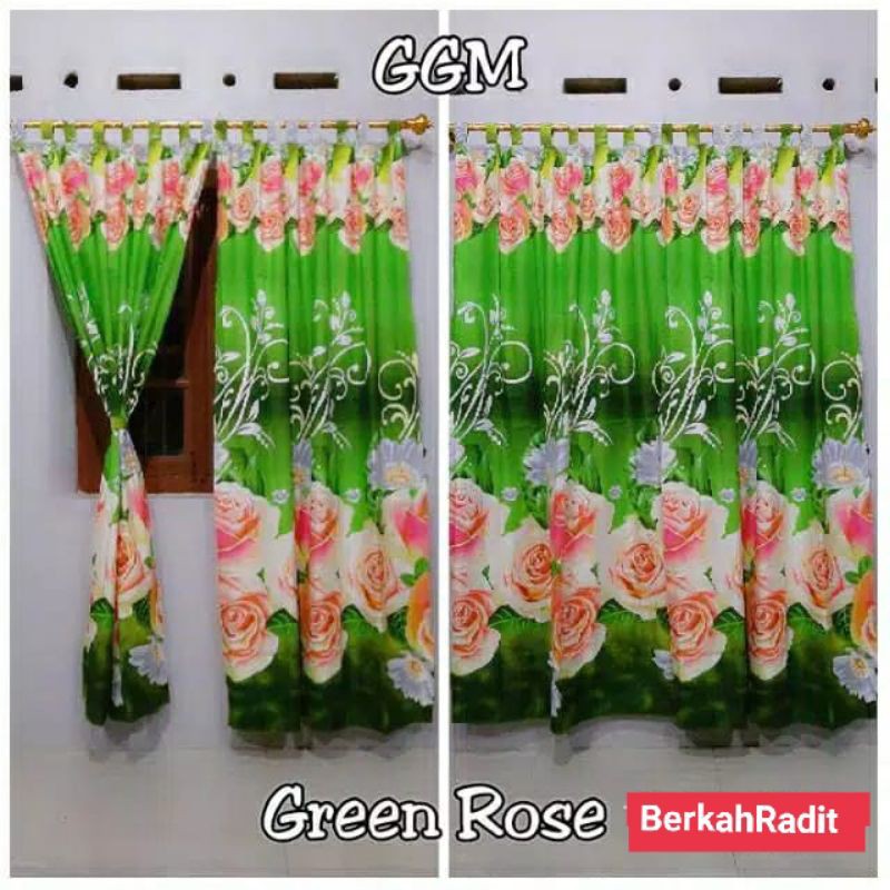 Gorden Pintu dan Jendela Green Rose