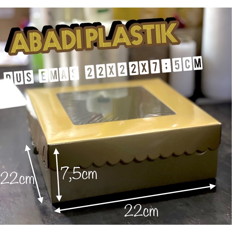DUS KUE EMAS UKR 22x22x7,5CM - MIN PEMBELIAN 5PCS