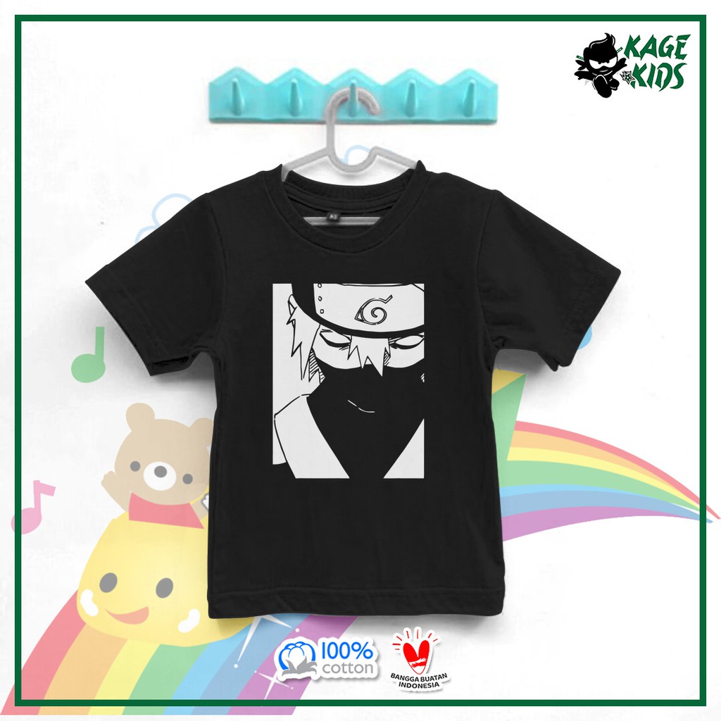Kaos Baju Distro Anak KAKASHI KECIL 100% Cotton Combed 30S Lucu Keren / T-Shirt Anime Kartun Naruto
