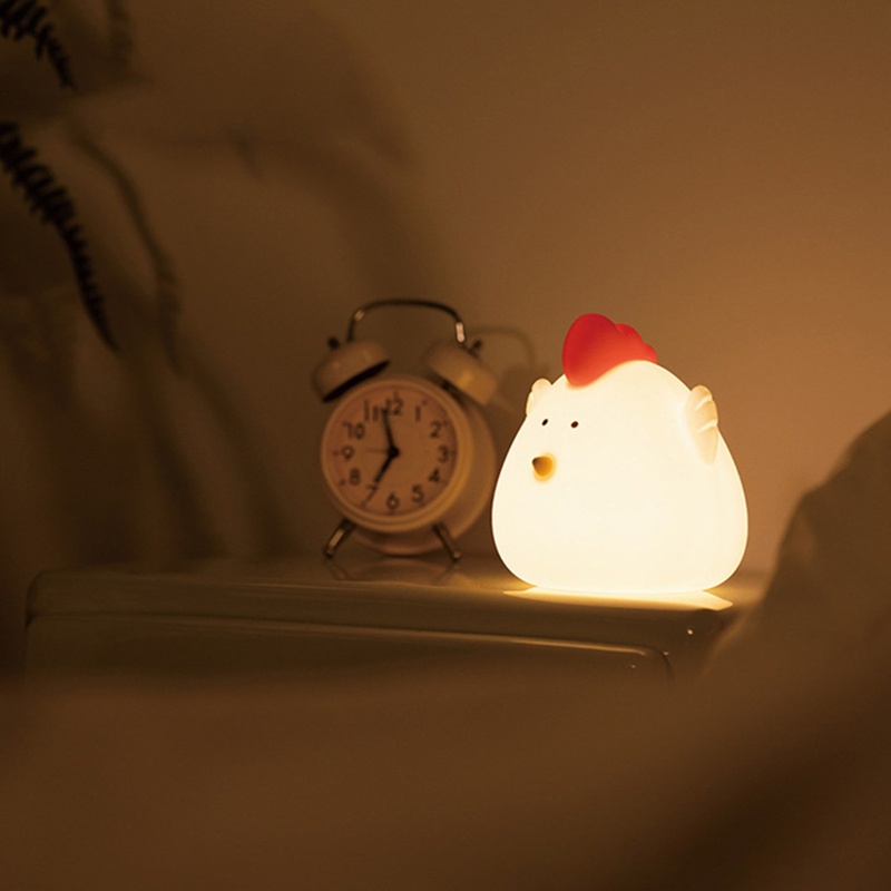 Zzz Lampu Led Bentuk Anak Ayam Bahan Silikon Dengan Sensor Sentuh Dimmable Rechargeable