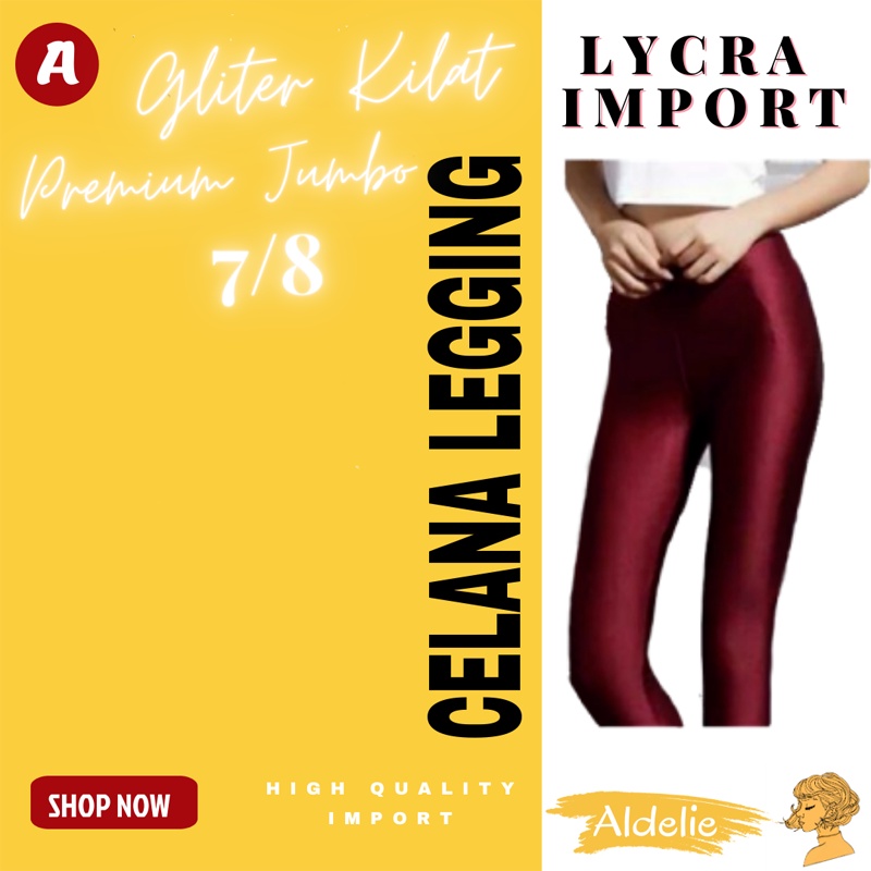 Legging Wanita 7/8 4/5 3/5 Kilat Ukuran Kecil Sampai Jumbo Material Lycra Import Celana Leging Cewek