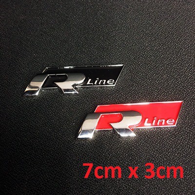 Tempelan Stiker Emblem Chorme R Line R-Line RLine  Kualitas Premium