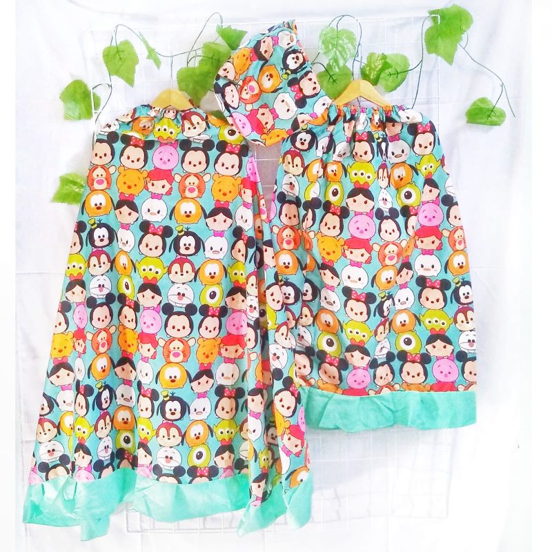 MUKENA ANAK PEREMPUAN  KATUN ADEM MOTIF KARTUN USIA 5 6 7 8 TAHUN size M L dan XL-TOSCA TSUMTSUM