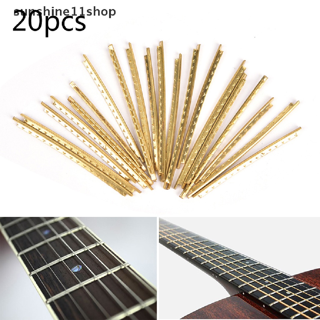 Sho 20pcs / set Fingerboard Fret Kuningan Untuk Gitar Akustik / Bass 2mm