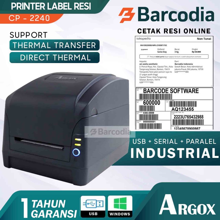 PRINTER LABEL BARCODE ARGOX CP-2240 | CP2240 - INDUSTRIAL STANDARD JNE