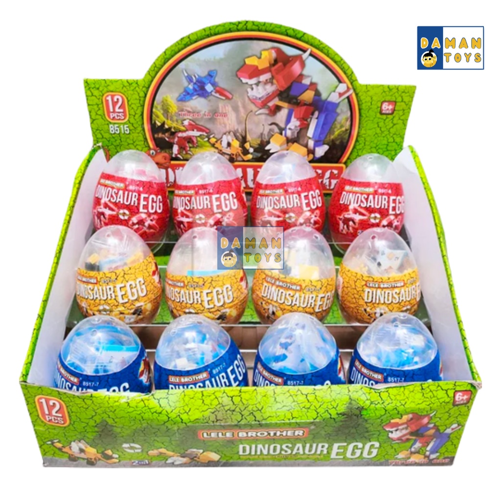 Mainan Telur Blocks Egg Brick Dinosaur Egg Mainan Edukasi Anak 3 in 1- RANDOM