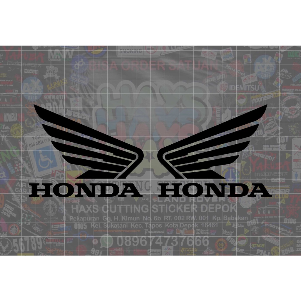 Cutting Sticker Logo Sayap Honda Sepasang Ukuran 8 Cm