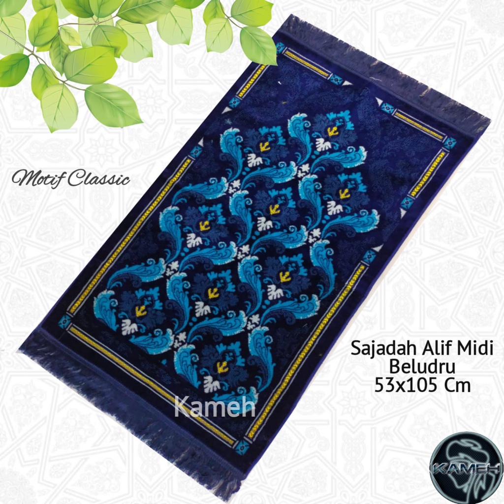 Sajadah Alif Midi 53x105Cm Beludru Premium Motif Classic