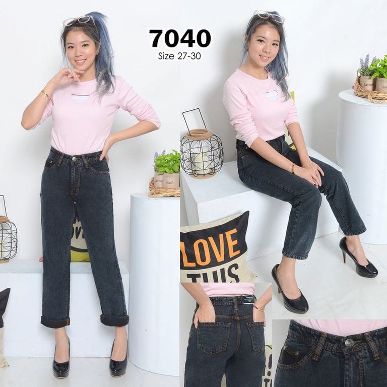 Boyfriend Snow Black / Boyfriend Jeans / BF Jeans / Celana Boyfriend / BF Snow Black / Celana Kulot