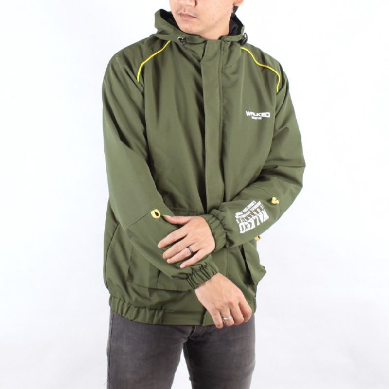 WALKED Original | Jaket Pria Outdoor Casual Taslan Semi Parka | Jaket Parka Distro Gunung Waterproof