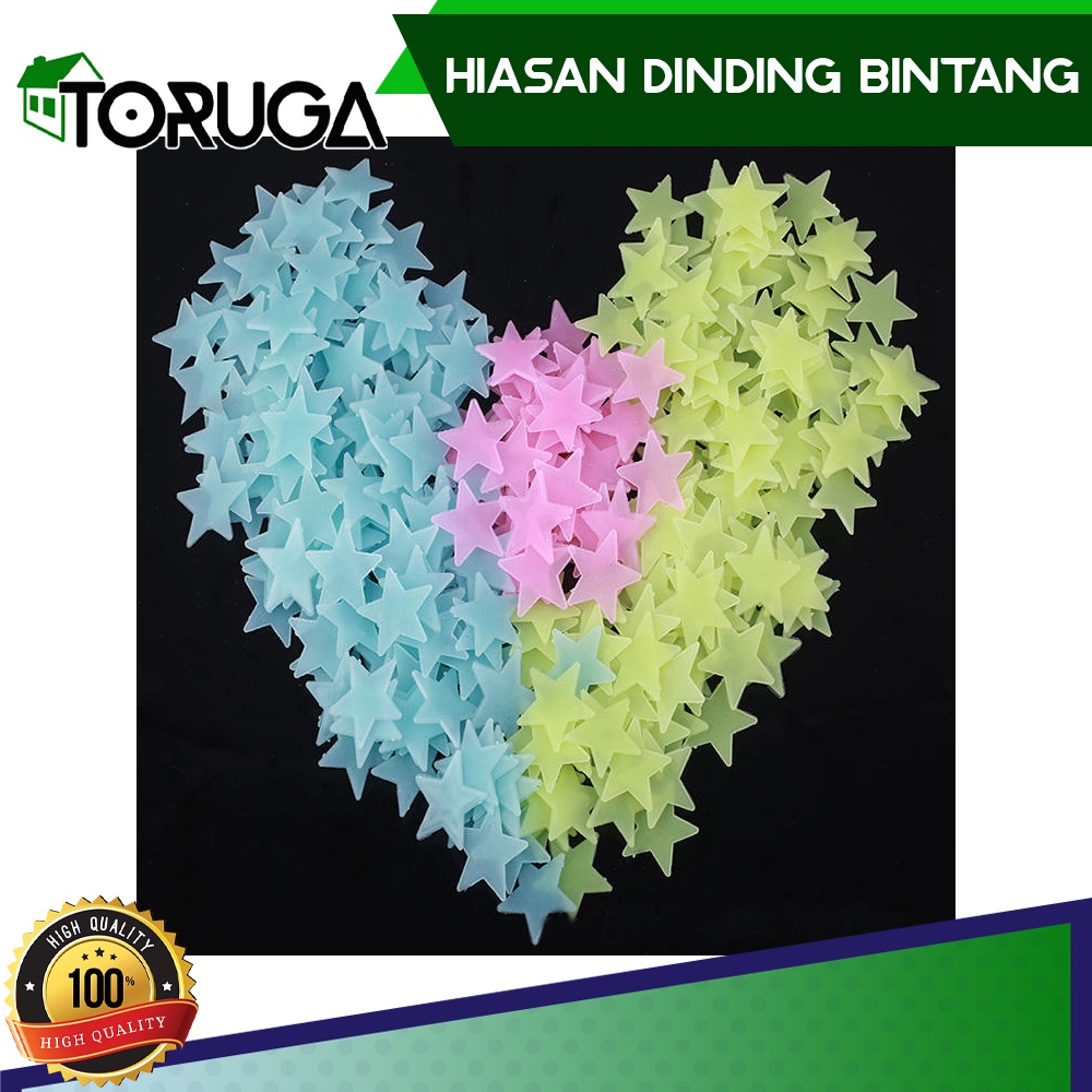 Hiasan Dinding Star Wall Sticker Stiker Bintang Glow in th Dark